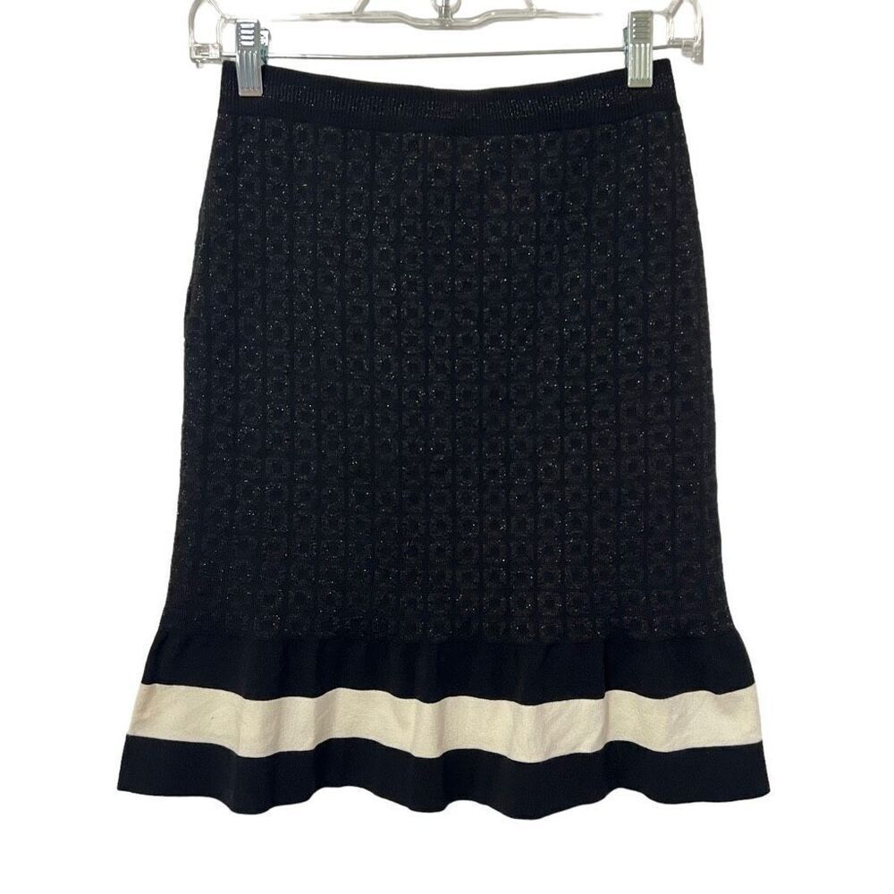 MOSCHINO Boutique New w Tags Knit Viscose Blend Black Skirt Size Small 6